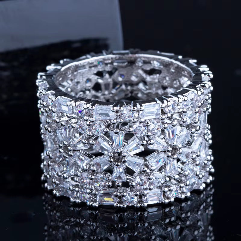 Luxury Geometric Floral Cocktail Finger Rings