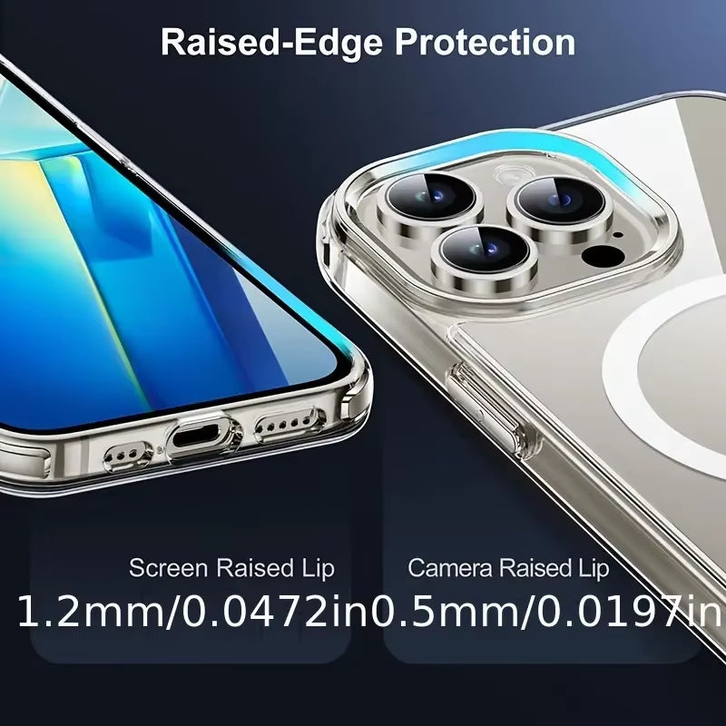 New Transparent Tpu Pc Magnetic Phone case for IPhone17 Pro Max Magnet clear Acrylic Cases for IPhone 16 Pro Max Cover