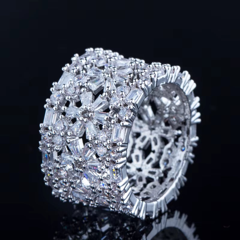 Luxury Geometric Floral Cocktail Finger Rings