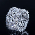 Luxury Geometric Floral Cocktail Finger Rings