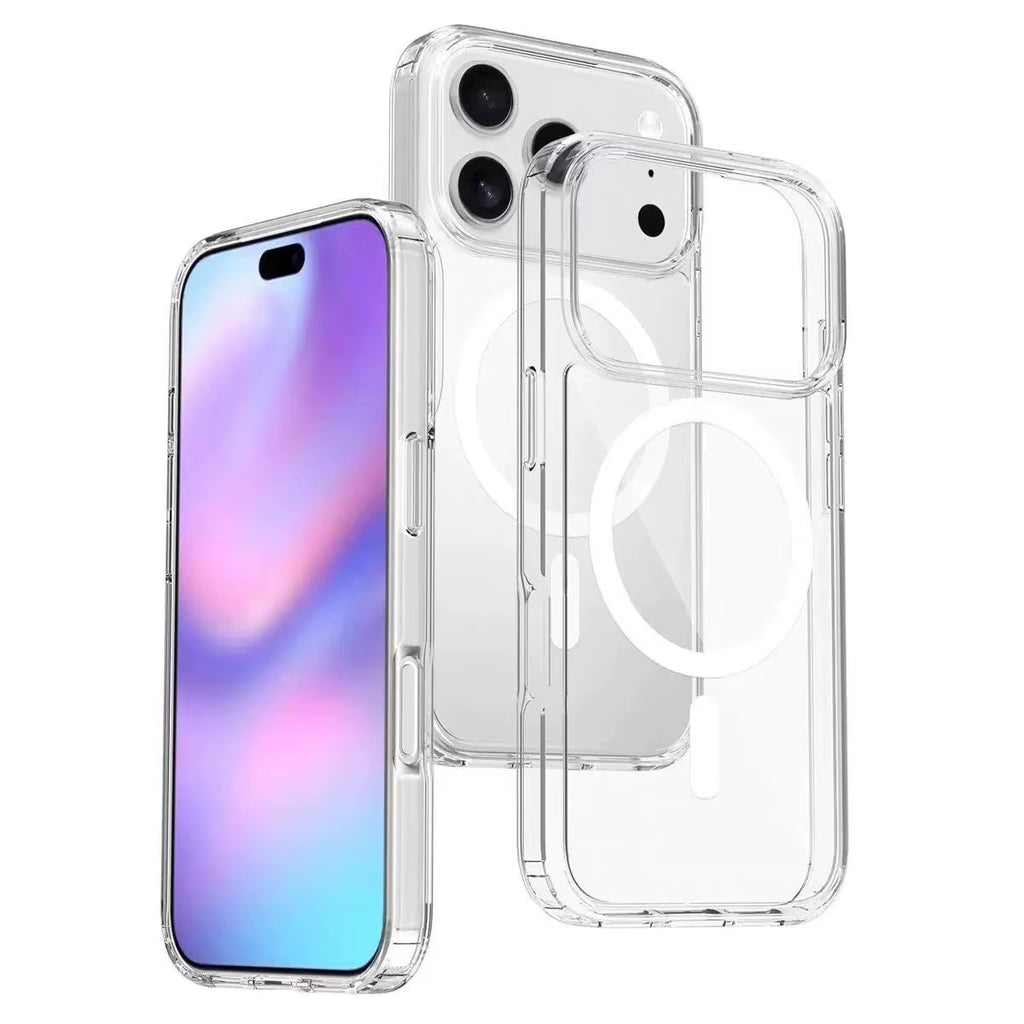 New Transparent Tpu Pc Magnetic Phone case for IPhone17 Pro Max Magnet clear Acrylic Cases for IPhone 16 Pro Max Cover
