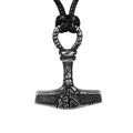Viking-style Retro Hammer Pendant Necklace Stainless Steel Bamboo Chain Fashionable Mens