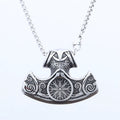 Viking Series Thor's Hammer Stainless Steel Pendant Vintage Nordic Trendy Bamboo Chain