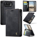 Caseme 023 Retro Leather Wallet Phone Case for iPhone Duo RFID-Blocking Magnetic Flip Cover Card Slots Kickstand Protective Case