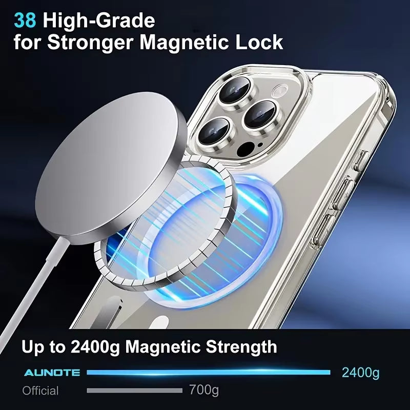 New Transparent Tpu Pc Magnetic Phone case for IPhone17 Pro Max Magnet clear Acrylic Cases for IPhone 16 Pro Max Cover